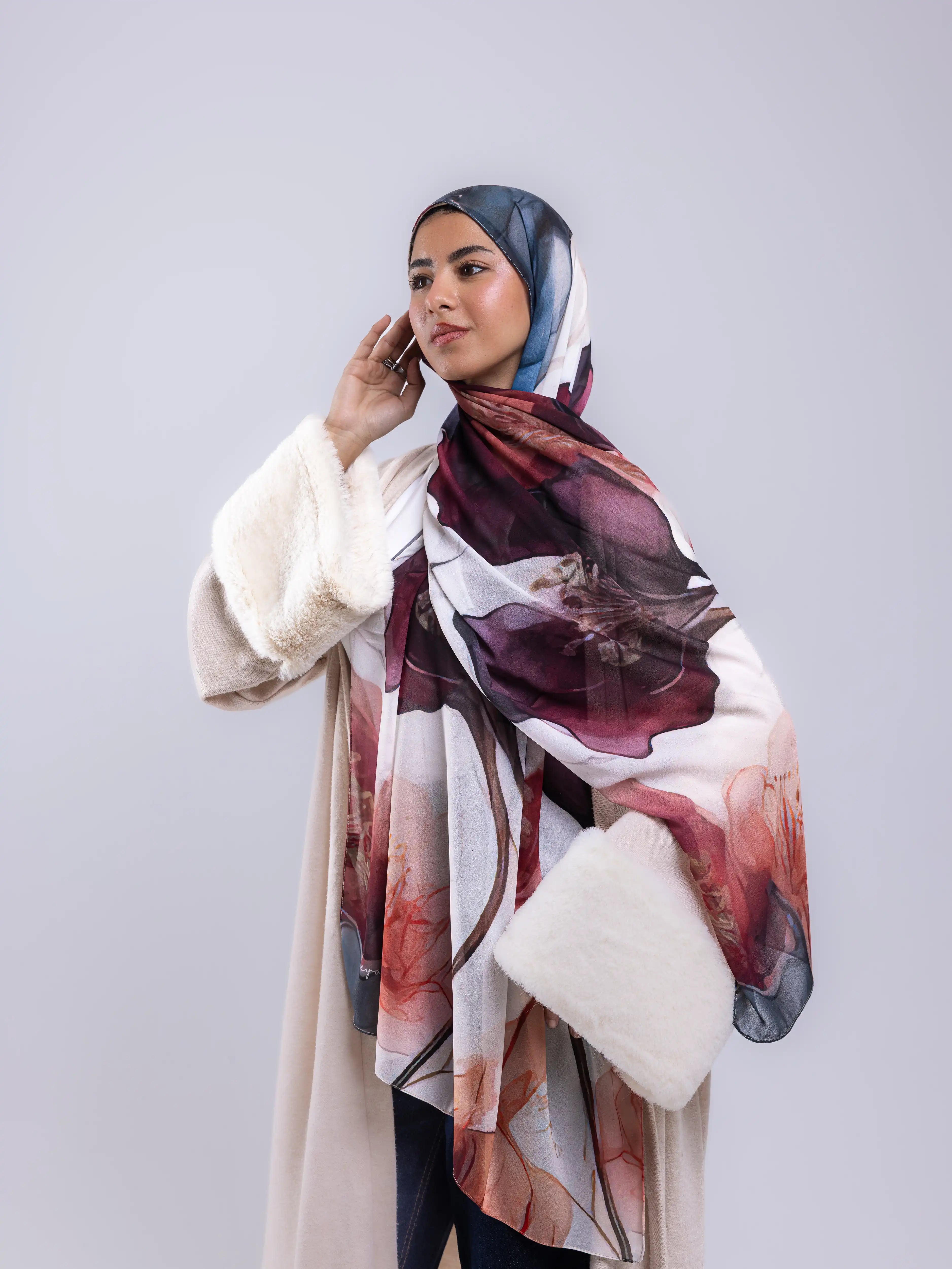 Blush – Premium Printed Chiffon Scarf
