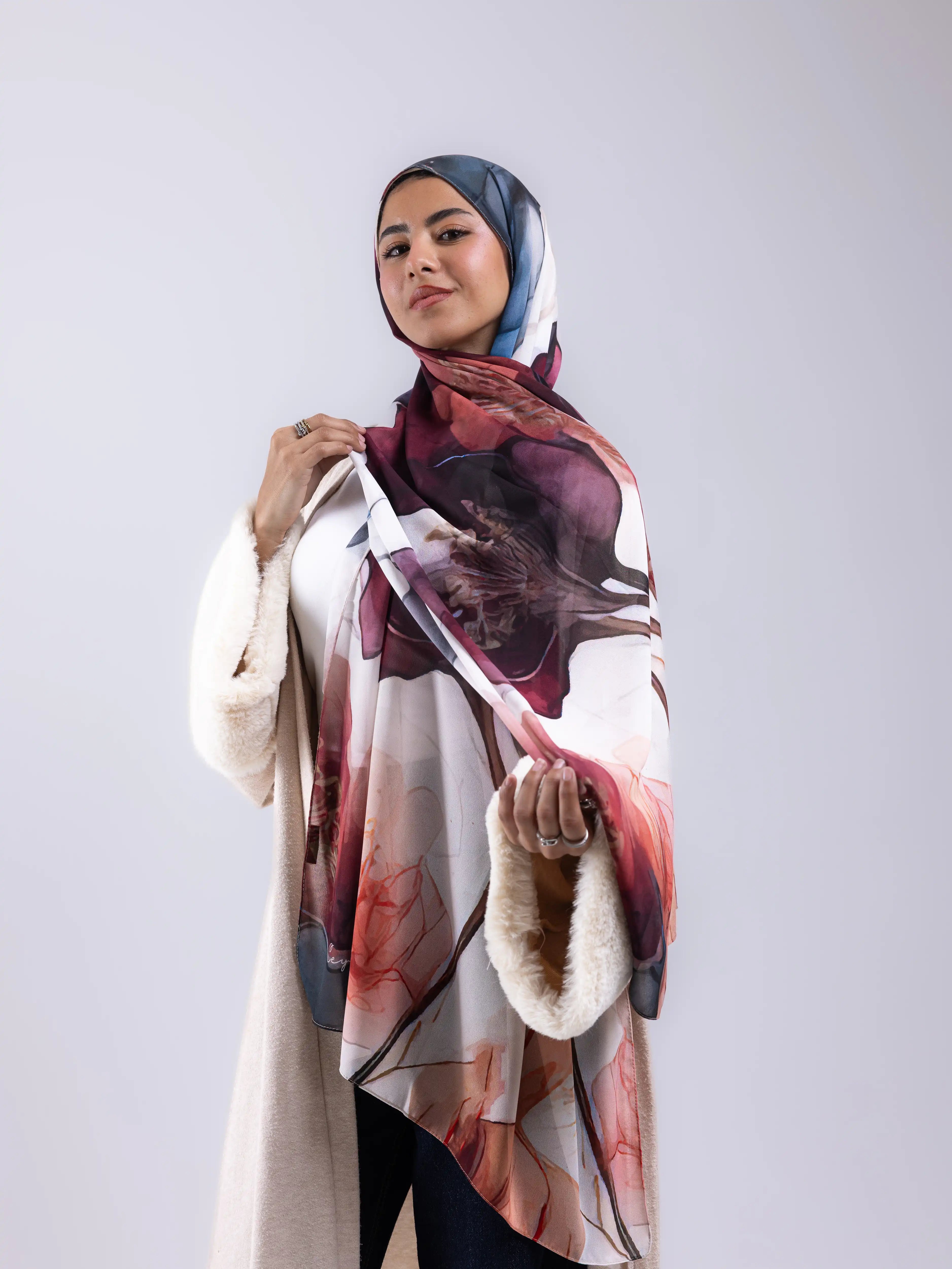 Blush – Premium Printed Chiffon Scarf