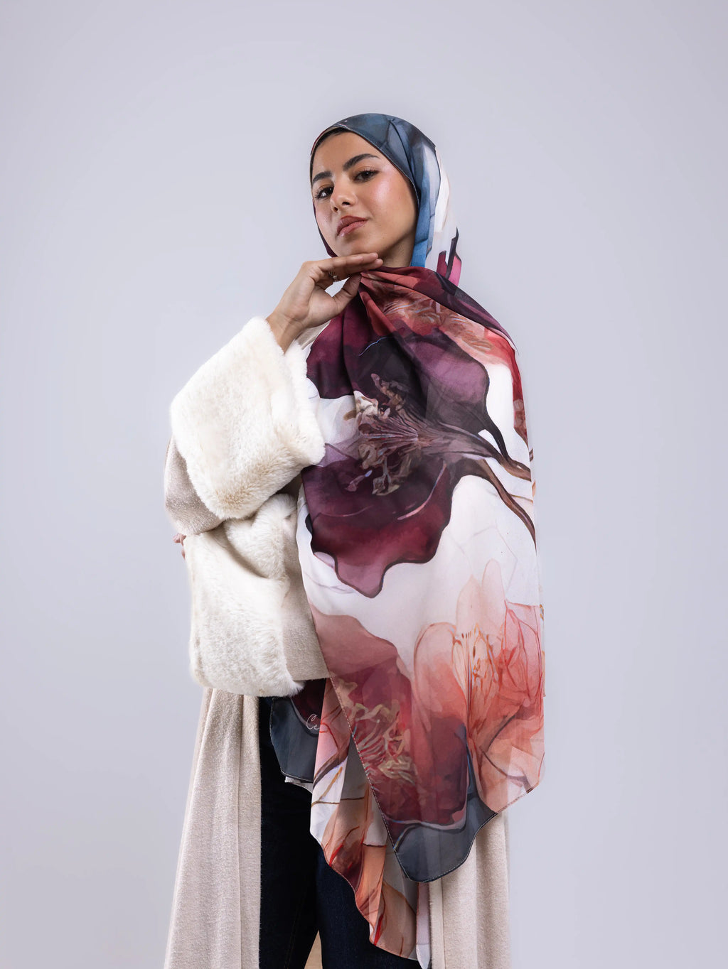Blush – Premium Printed Chiffon Scarf