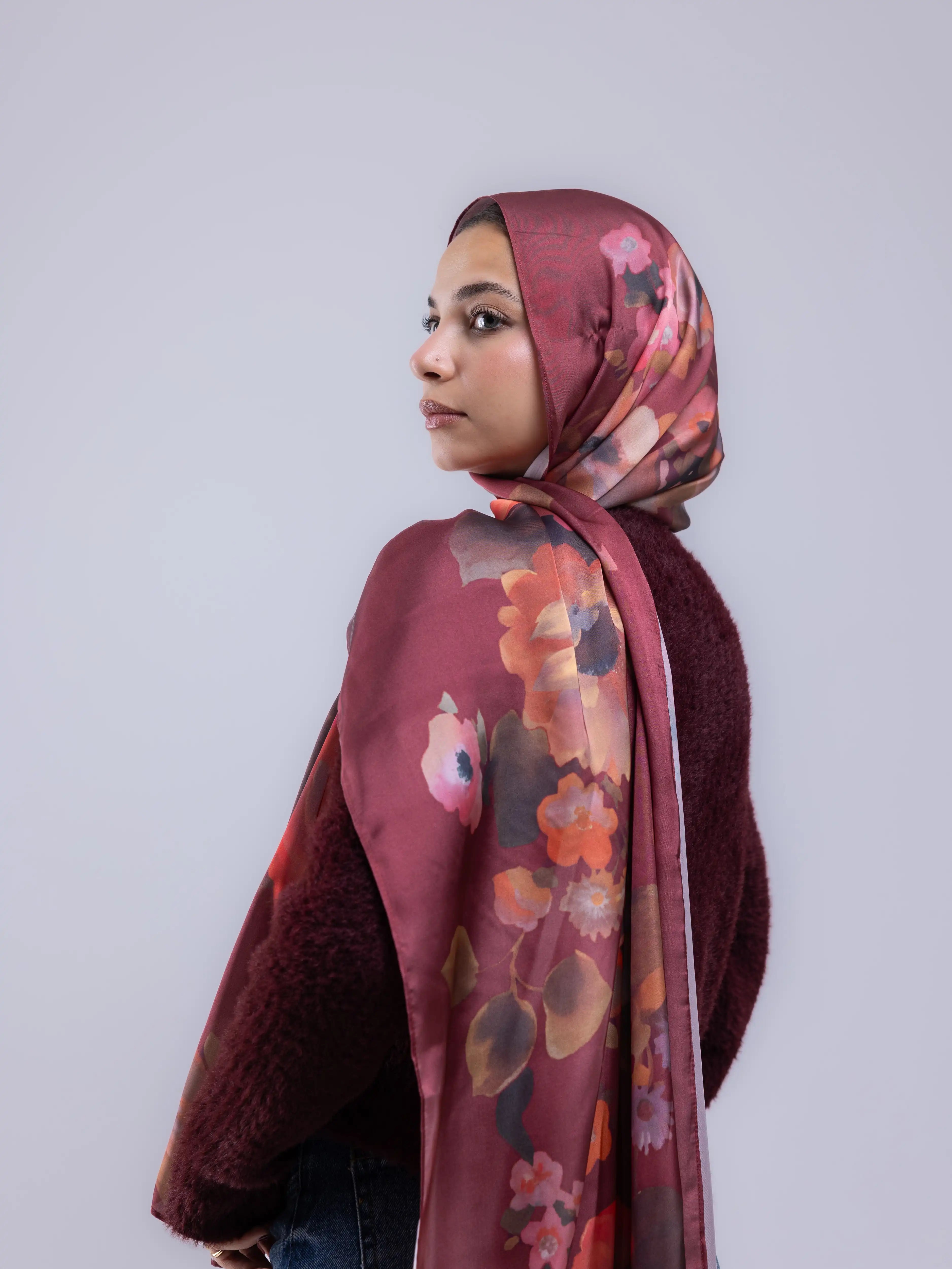 Ember – Premium Printed Satin Scarf
