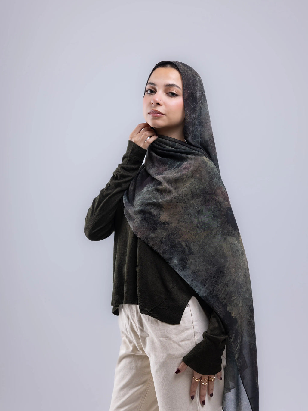 Verdant – Premium Printed Chiffon Scarf