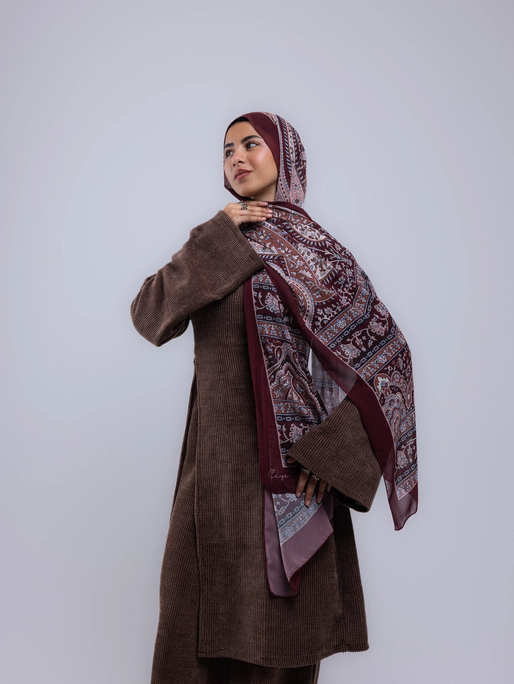 Root – Premium Printed Chiffon Scarf