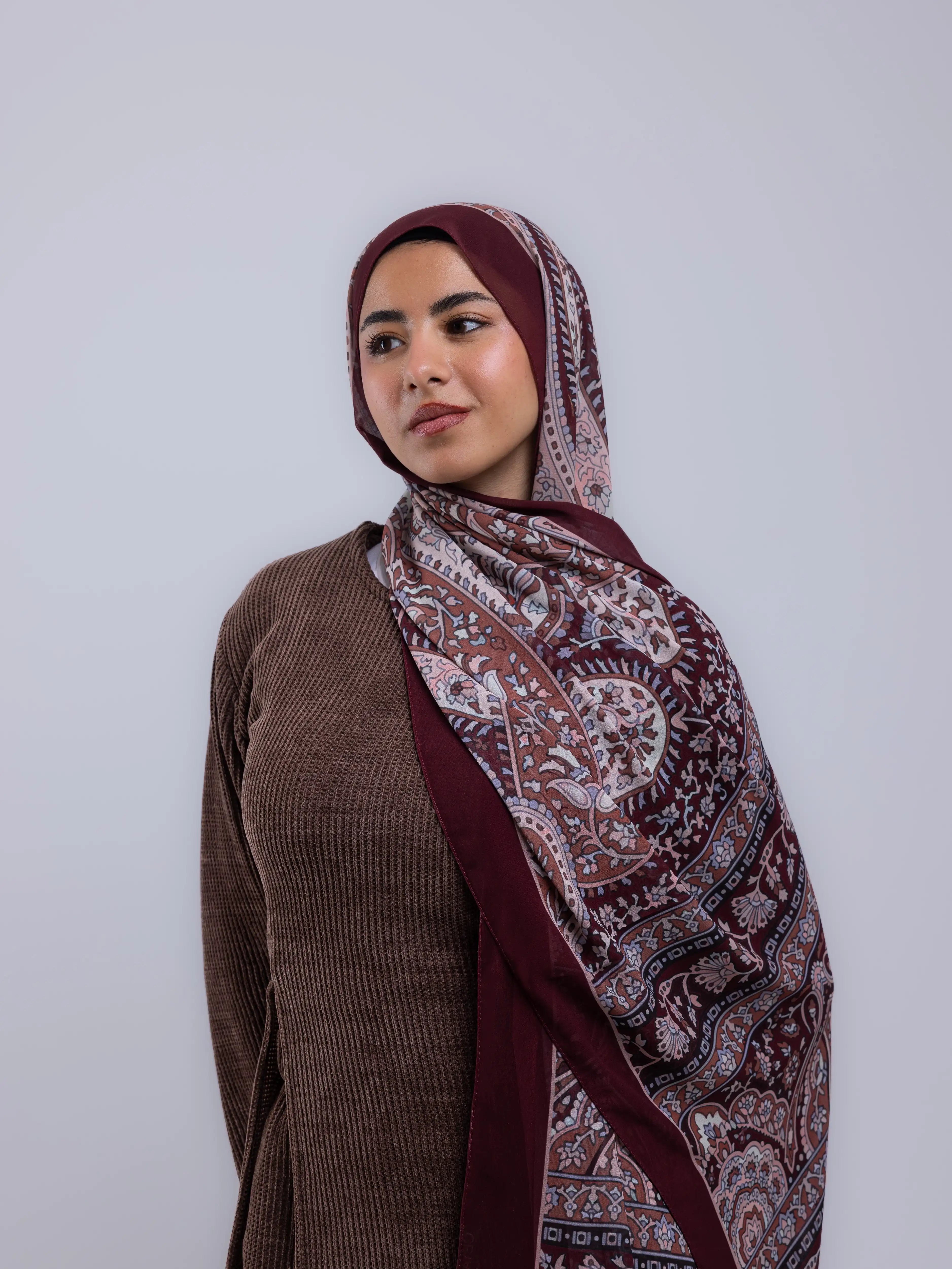 Root – Premium Printed Chiffon Scarf