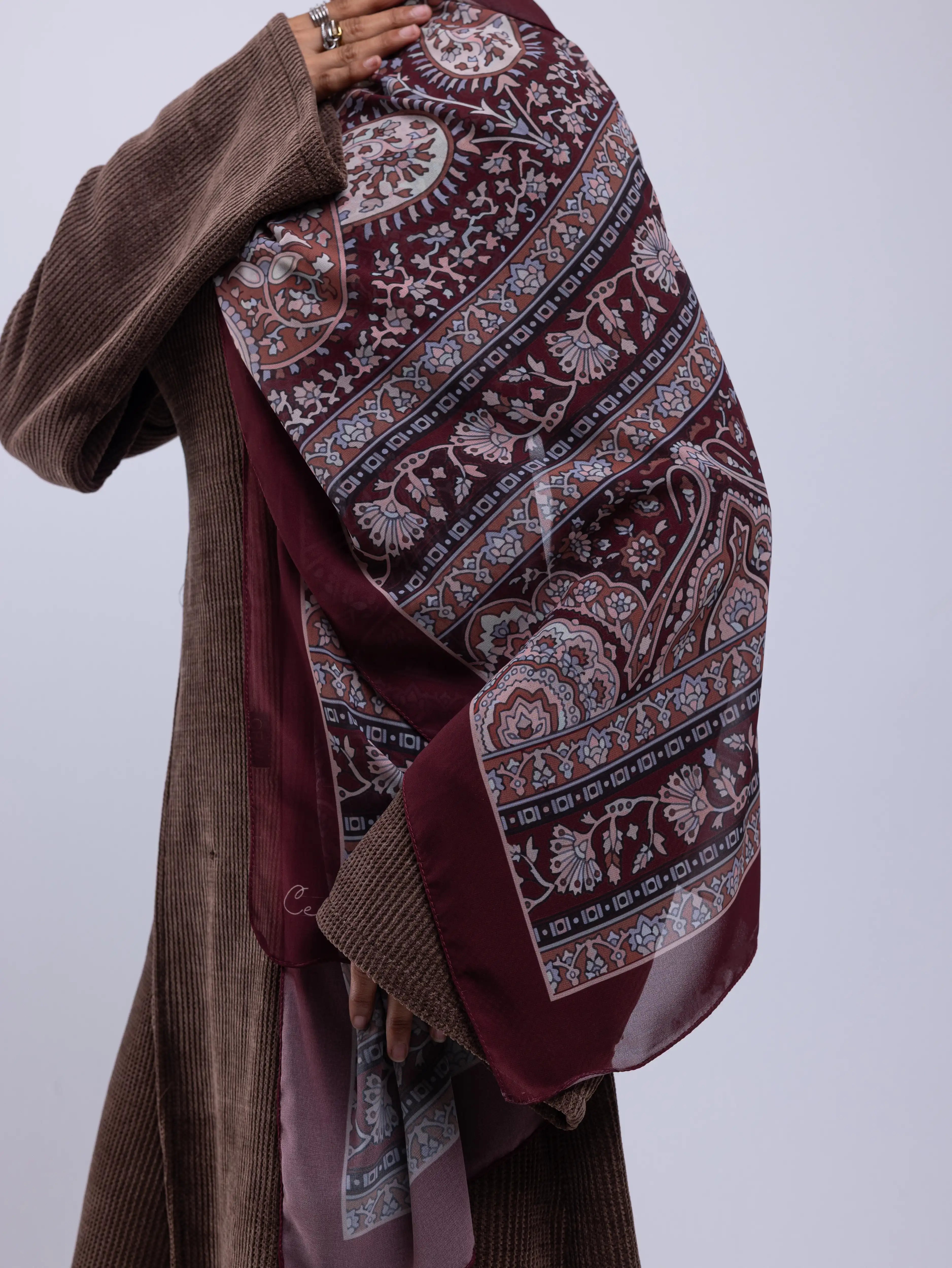 Root – Premium Printed Chiffon Scarf