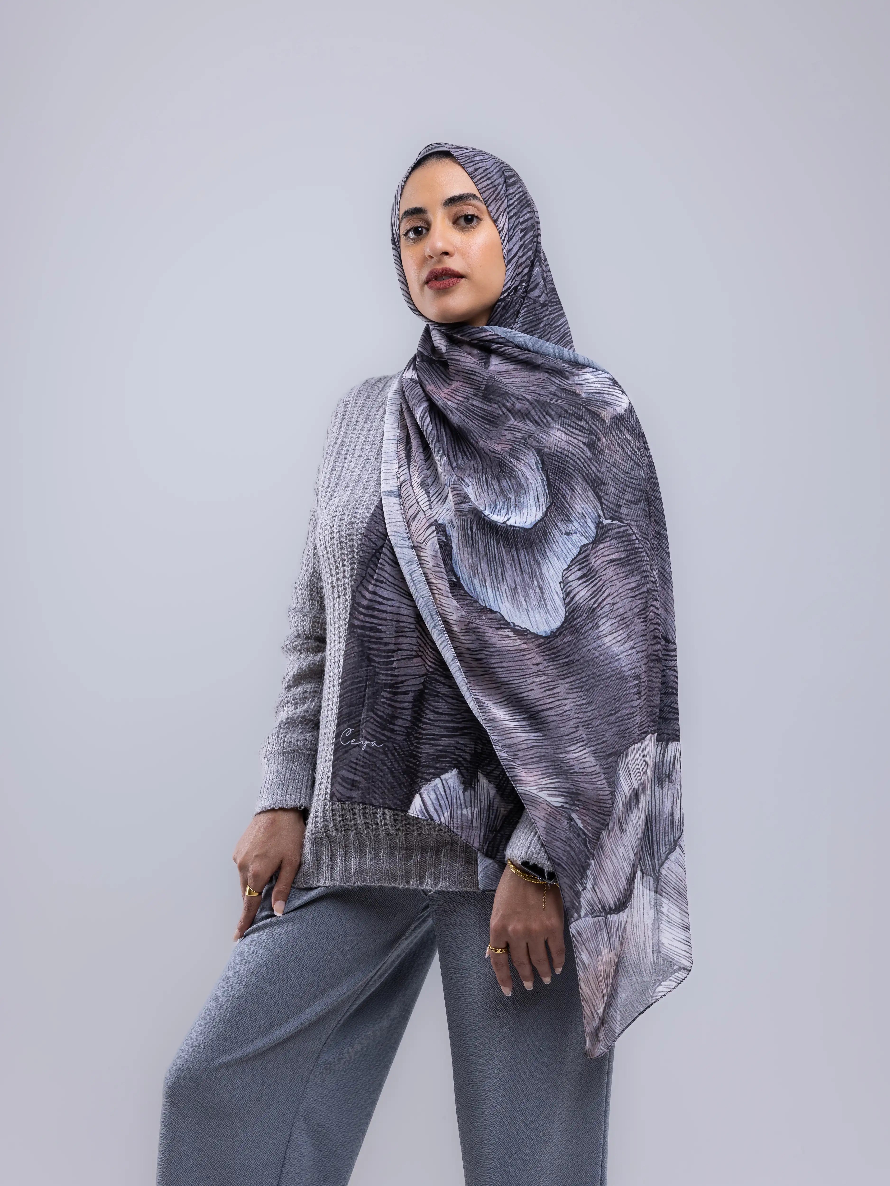 Strata – Premium Printed Chiffon Scarf