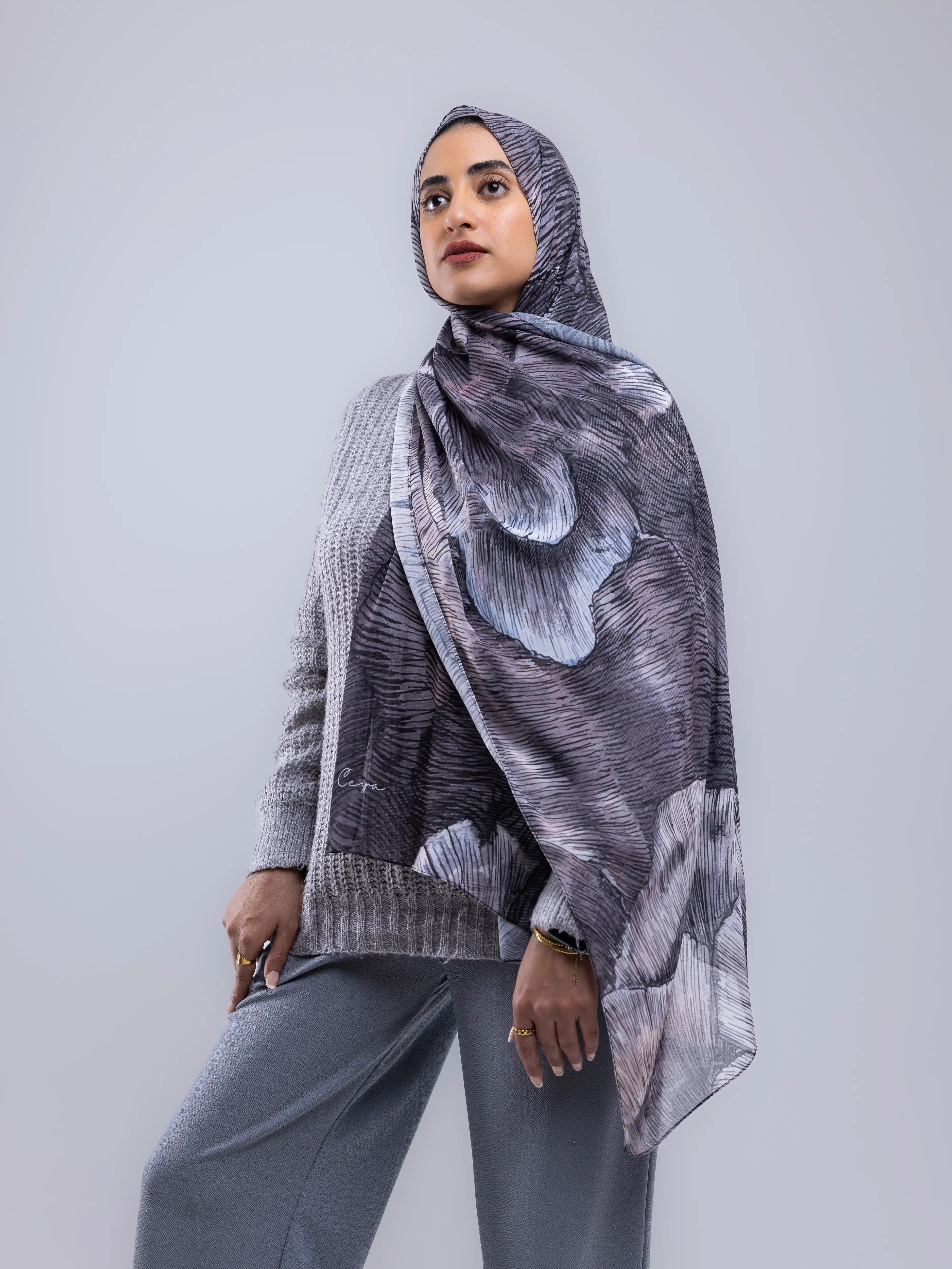 Strata – Premium Printed Chiffon Scarf