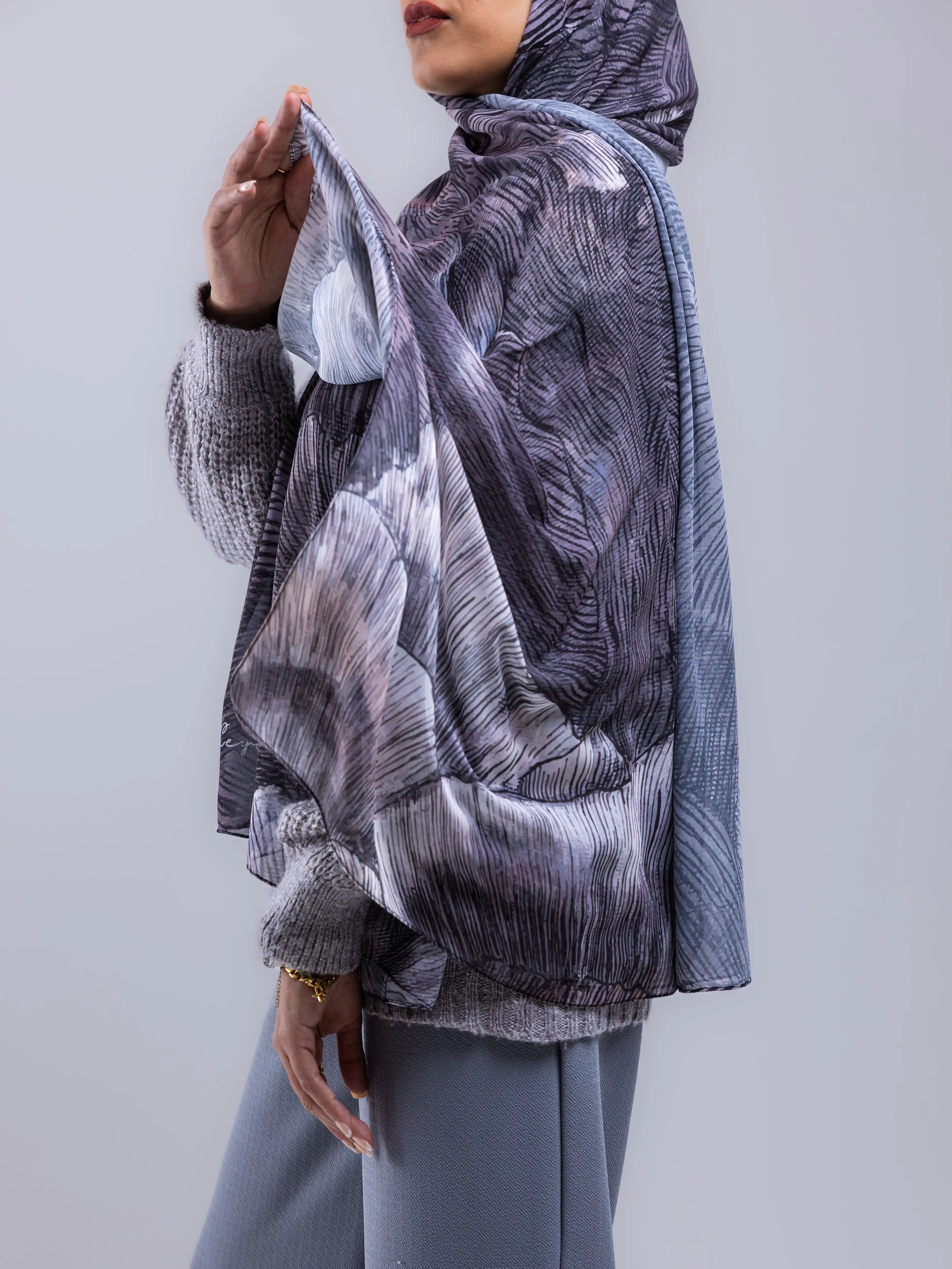 Strata – Premium Printed Chiffon Scarf