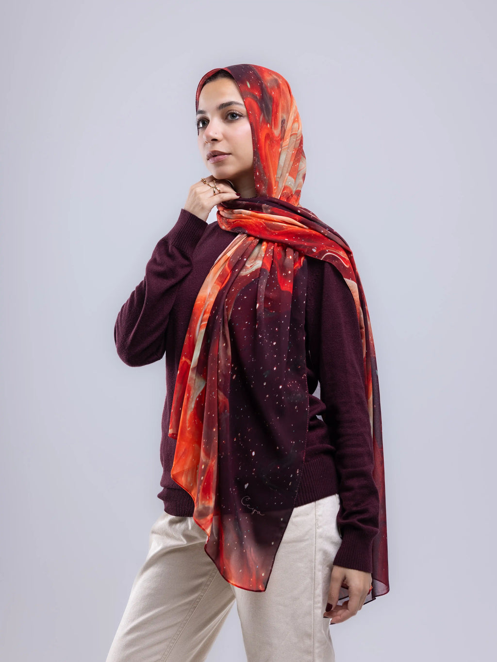 Pulse – Premium Printed Chiffon Scarf