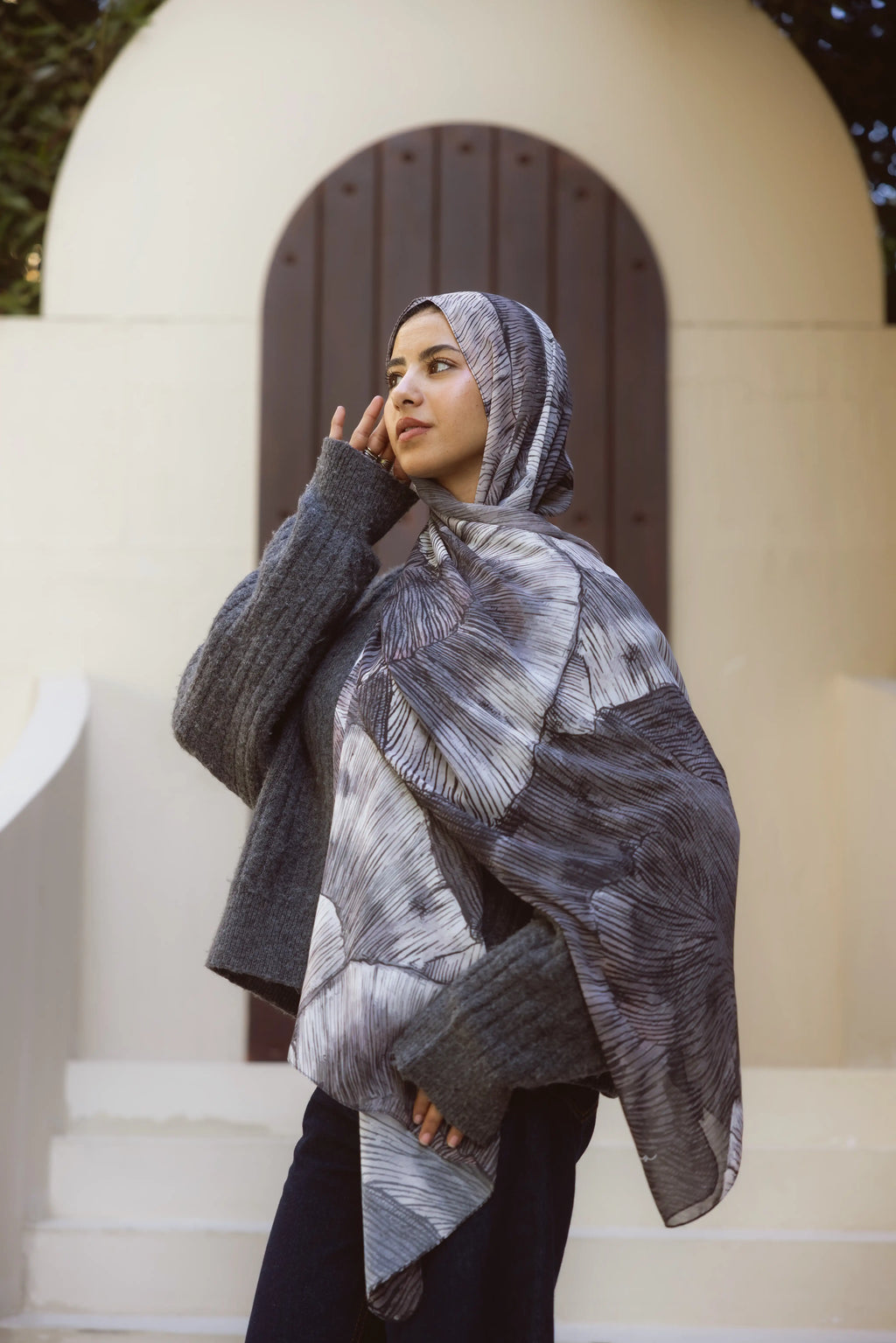 Strata – Premium Printed Chiffon Scarf