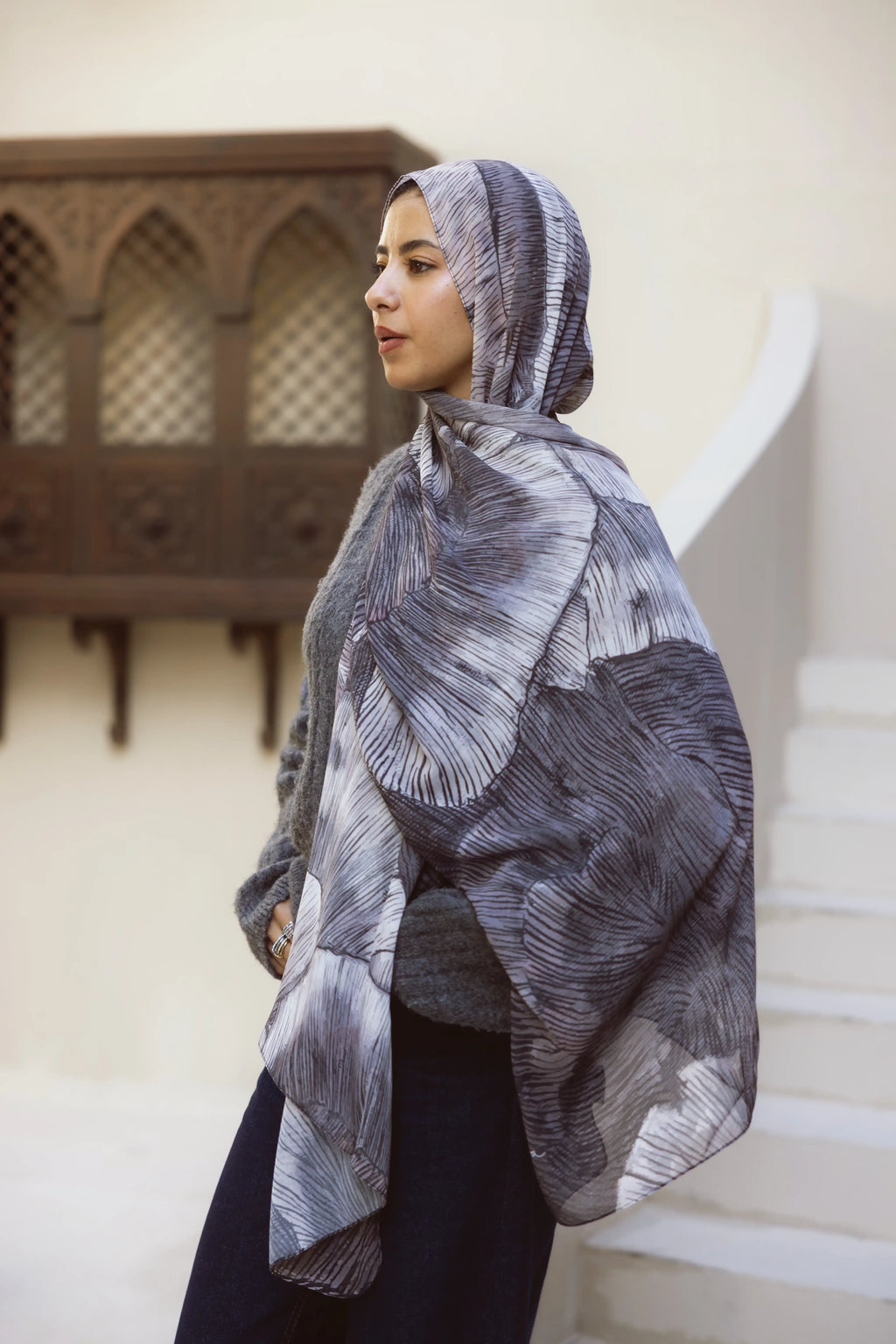 Strata – Premium Printed Chiffon Scarf
