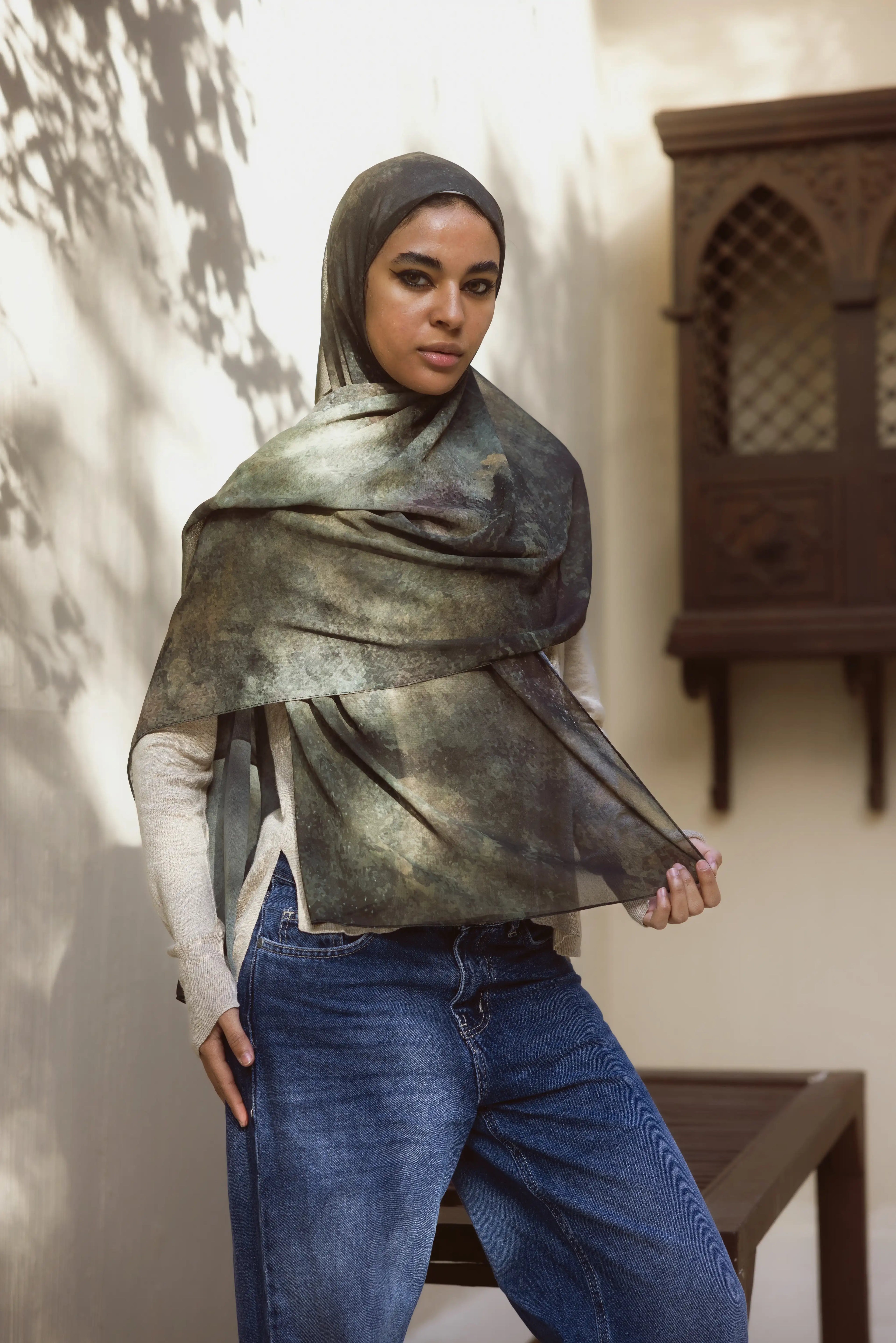 Verdant – Premium Printed Chiffon Scarf