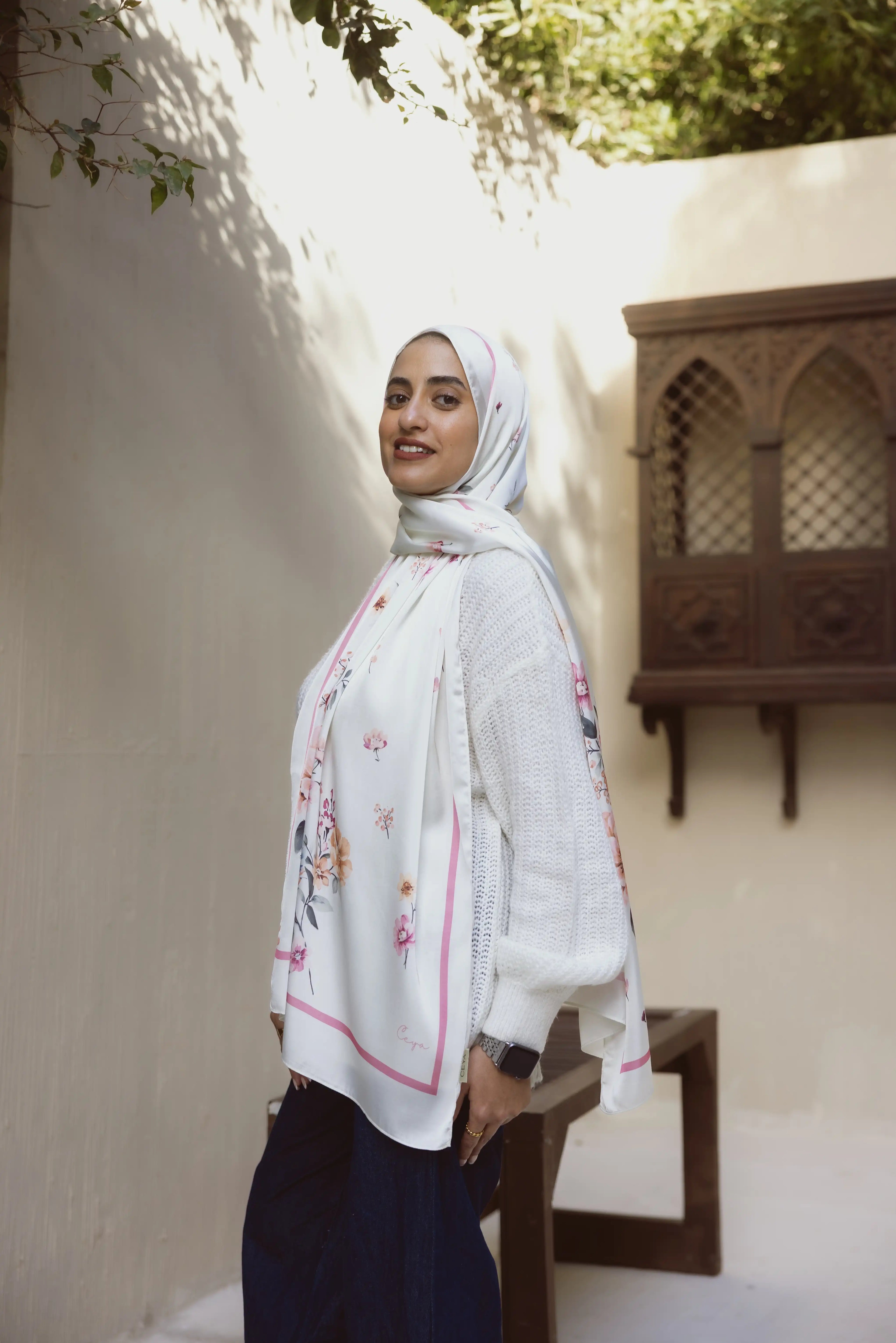 Grace – Premium Printed Satin Scarf