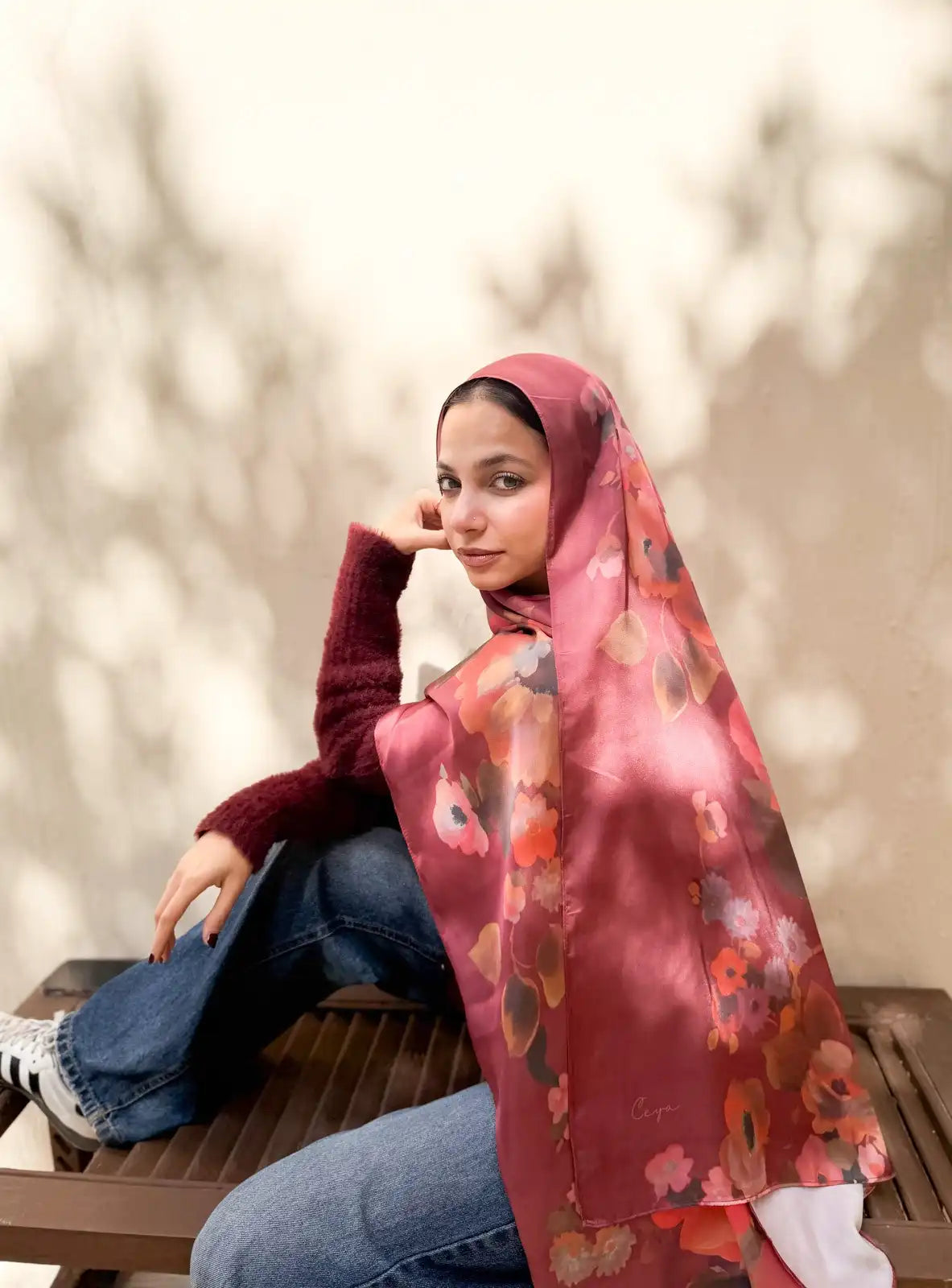 Ember – Premium Printed Satin Scarf