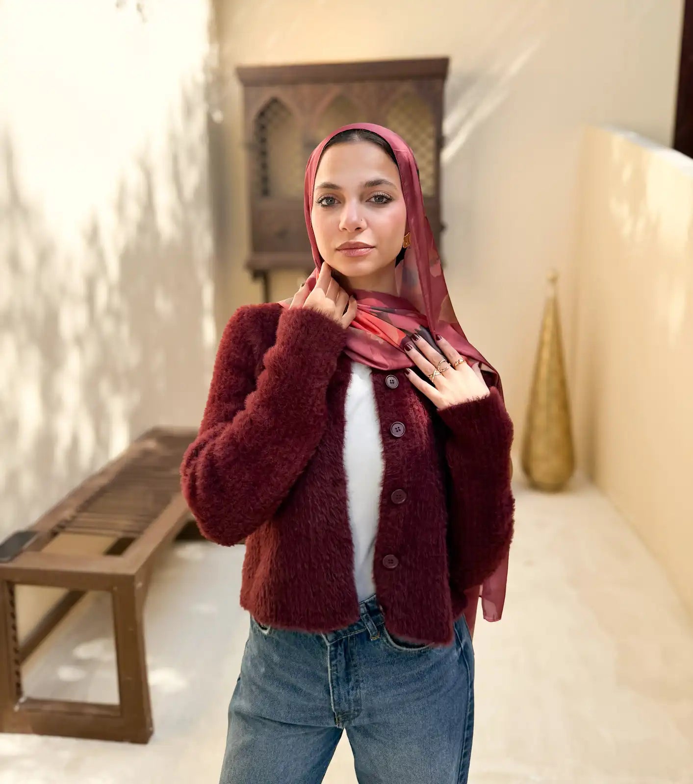 Ember – Premium Printed Satin Scarf