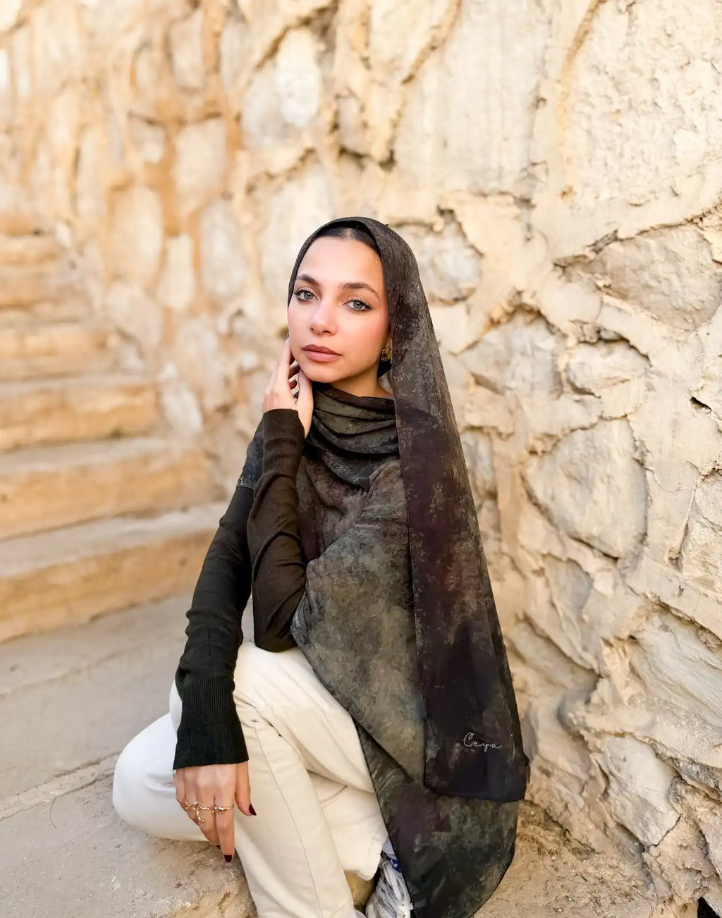 Verdant – Premium Printed Chiffon Scarf