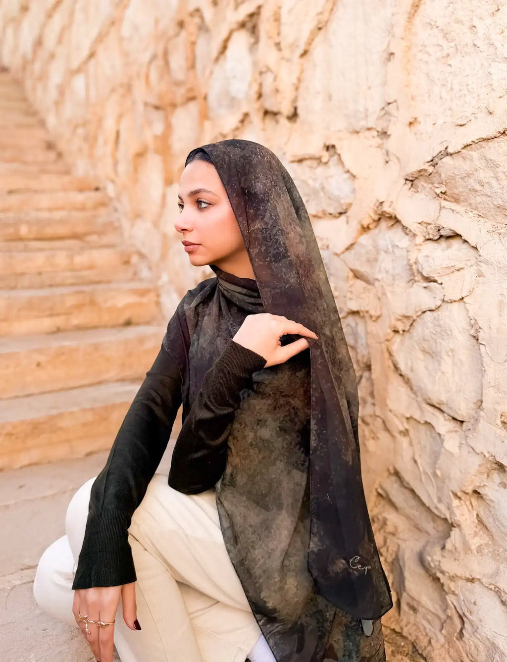 Verdant – Premium Printed Chiffon Scarf