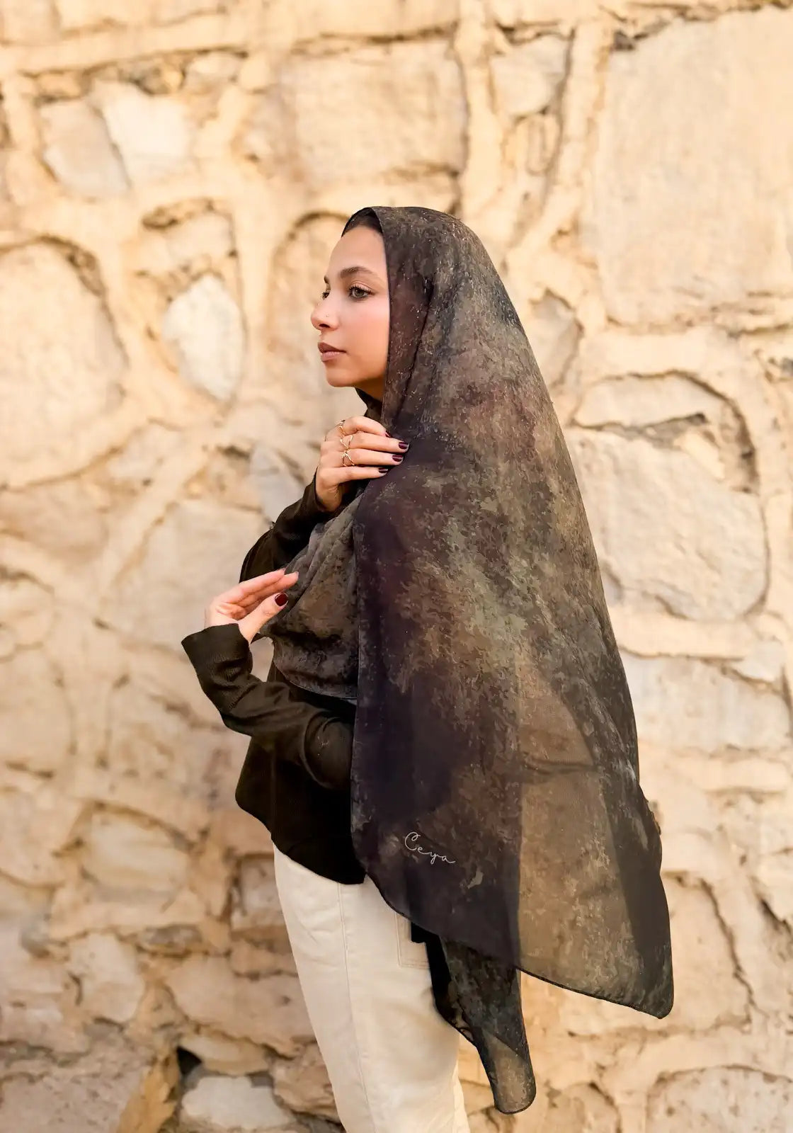 Verdant – Premium Printed Chiffon Scarf