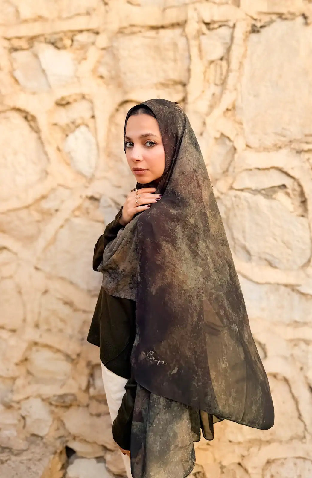 Verdant – Premium Printed Chiffon Scarf