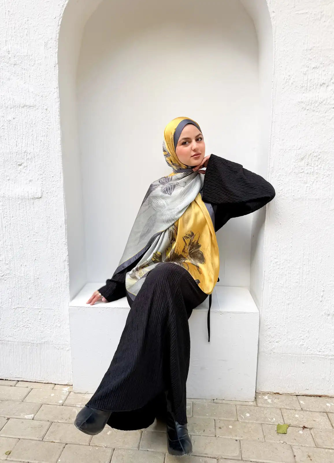 Aura – Premium Printed Satin Scarf