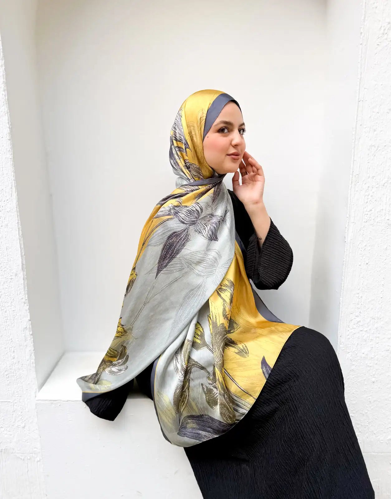Aura – Premium Printed Satin Scarf