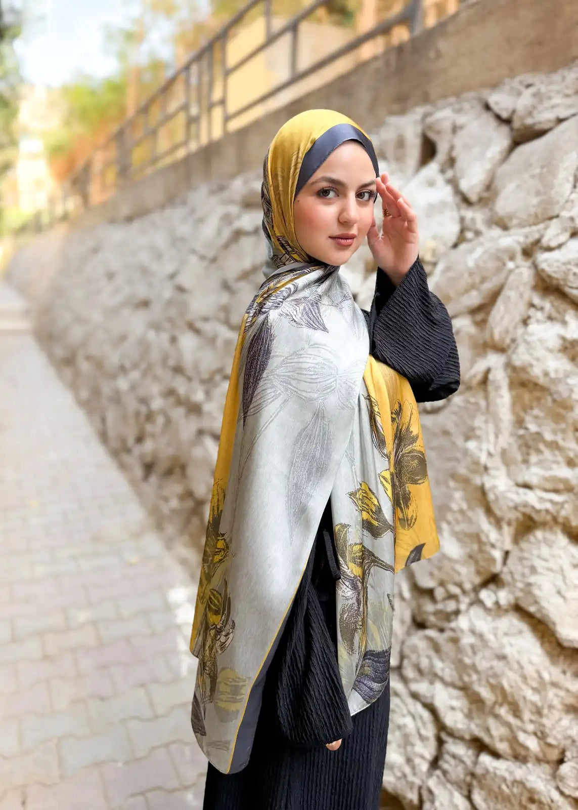 Aura – Premium Printed Satin Scarf