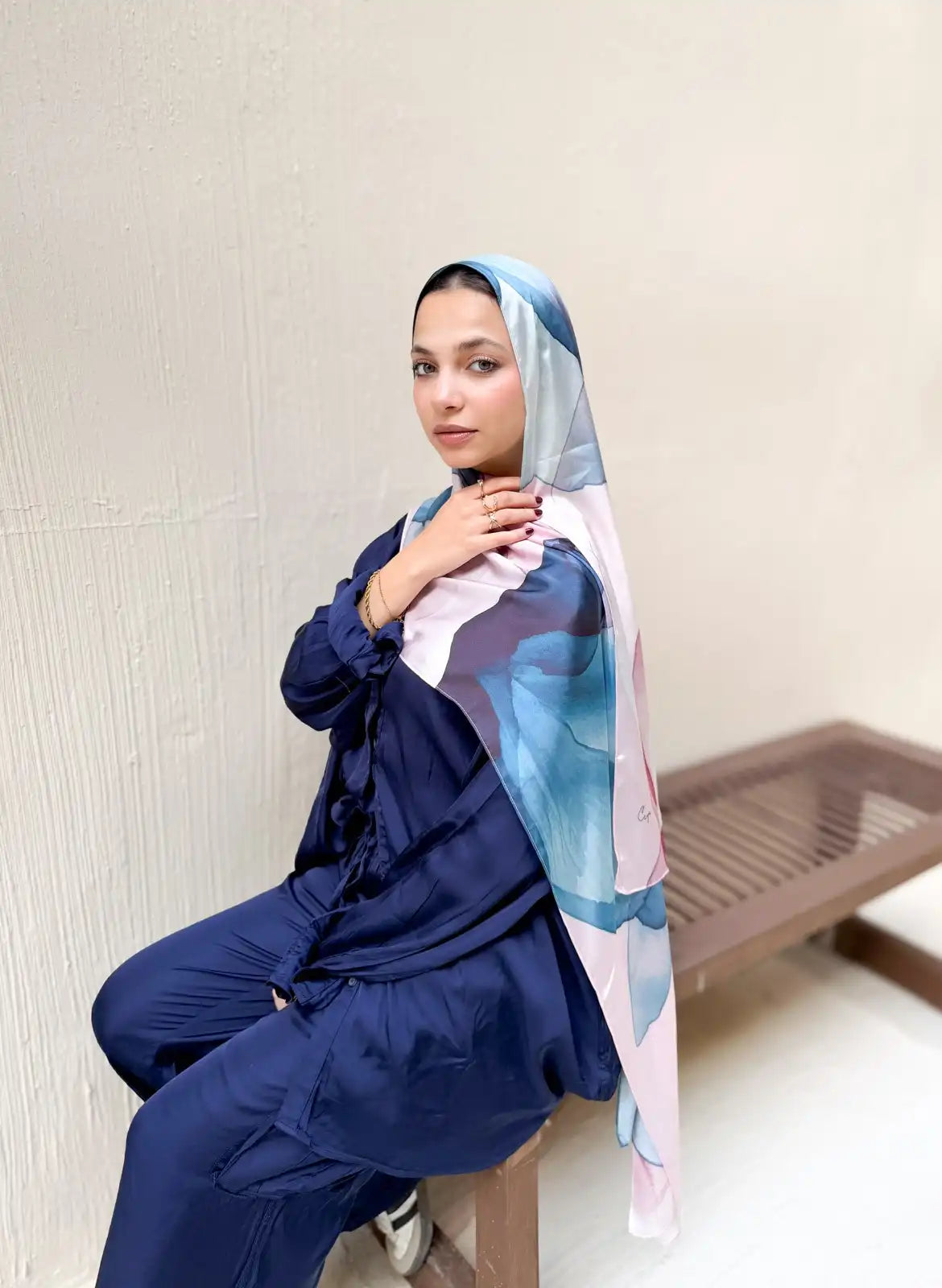 Flow – Premium Printed Satin Scarf